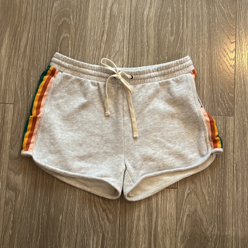 Madewell rainbow retro stripe french terry jogger short small